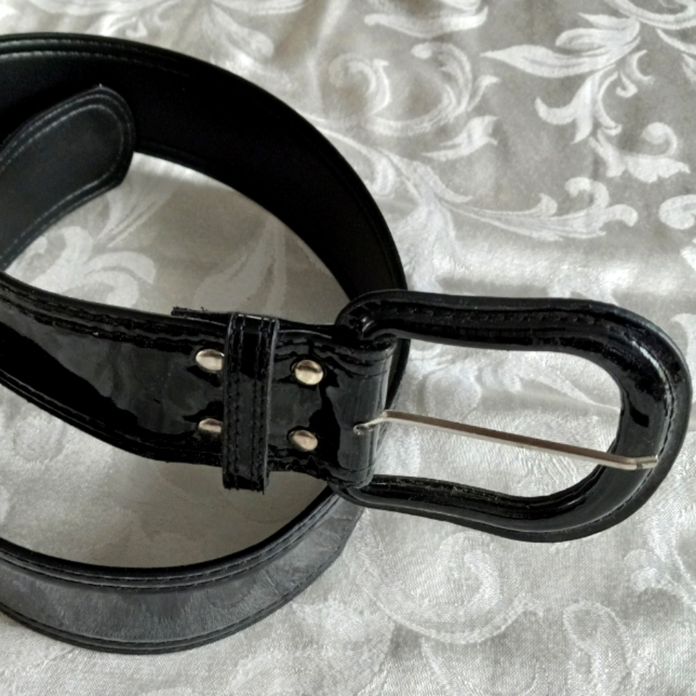 Black Patent Leather Belt